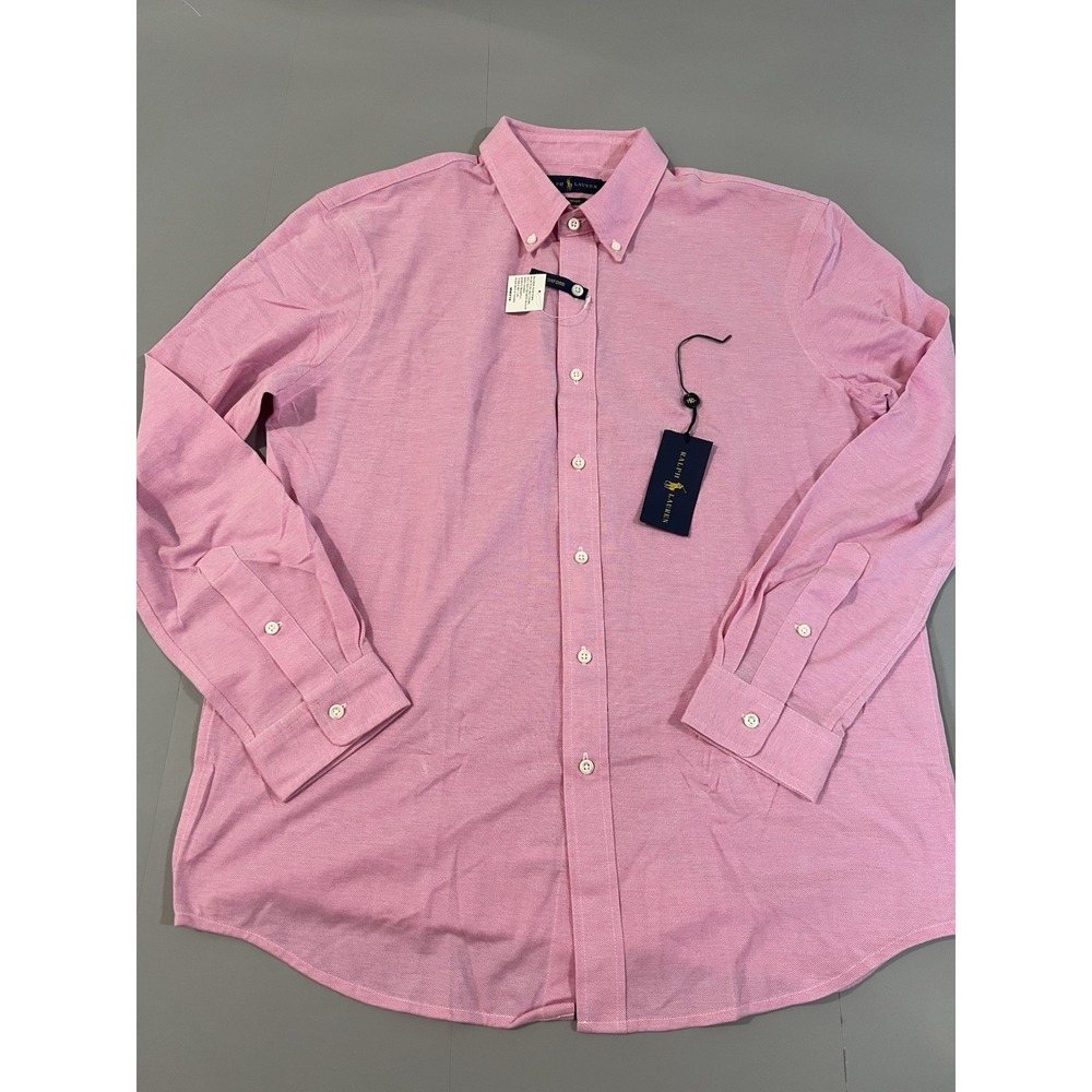 Polo Ralph Lauren PINK KNIT OXFORD Shirt Men Xl Button‎ Down
